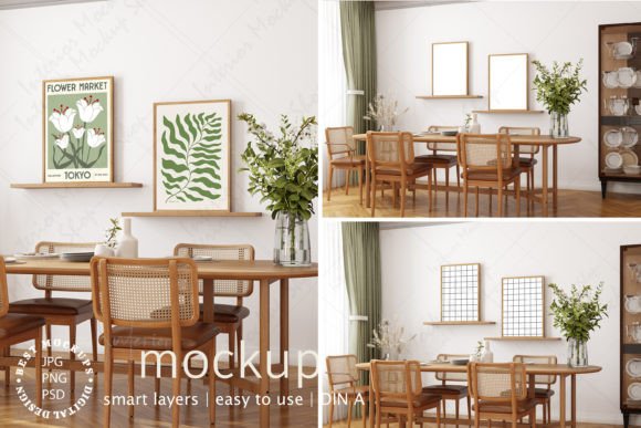 Download Mock Up Frame in Living Room Boho Style - Boho style Collection