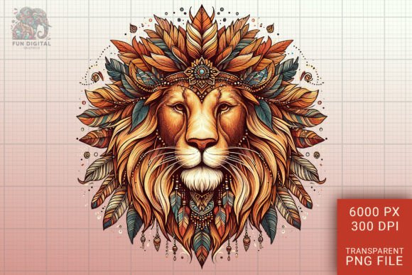 Download Majestic Lion King Leo Boho Style Png - Boho style Collection